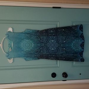 Wisp Odele knit dress, size 8, a variety of blues